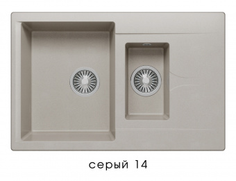 Кухонная мойка POLYGRAN Brig-770 (Polygran Brig -770 серый №14)