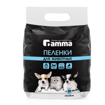Пеленки для животных Gamma - 40см х 60см (30шт.)