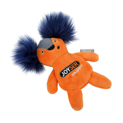Игрушка для собак JOYSER Puppy Белка со сменной пищалкой S оранжевая, 15 см - 0