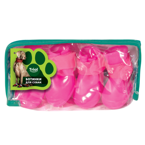 Сапожки для собак розовые - YXS200-M - 5см х 4см х 5см (4шт.) - 3