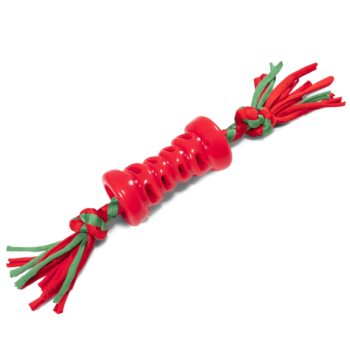 Игрушка NEW YEAR для собак из термопластичной резины "Гантелька с плетеной веревкой", 90/270мм