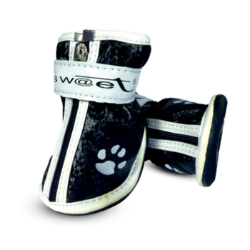 YXS083-1 Ботинки для собак черные с "лапками", 45*35*45мм (уп.4шт.)
