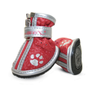 YXS087-2 Ботинки для собак красные с "лапками", 45*40*50мм (уп.4шт.) - 0