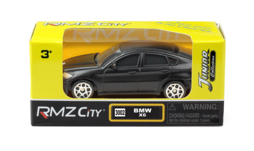 Машинка металлическая Uni-Fortune RMZ City 1:64 BMW X6, без механизмов, черный матовый цвет - 0