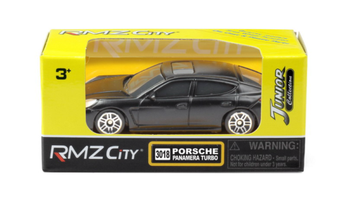 Машинка металлическая Uni-Fortune RMZ City 1:64 Porsche Panamera, без механизмов, черный матовый цвет - 0