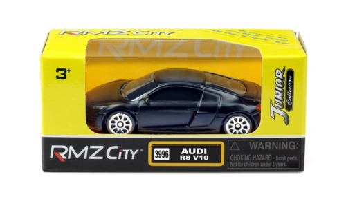 Машинка металлическая Uni-Fortune RMZ City 1:64 Audi R8 V10, без механизмов, черный матовый цвет - 0
