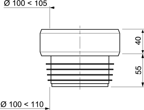 Манжета Wirquin прямая, D110 мм, L95 мм (70717579) - 0