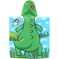 Полотенце-пончо детское с принтом - Крокодил - 2