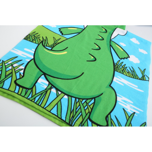 Полотенце-пончо детское с принтом - Крокодил - 8