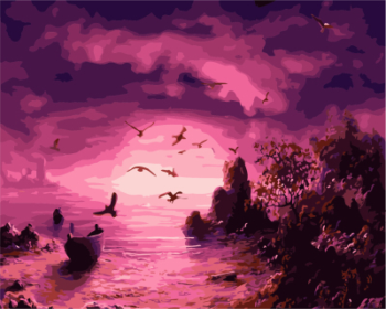 Картина по номерам GX7790 "Фиолетовый закат"