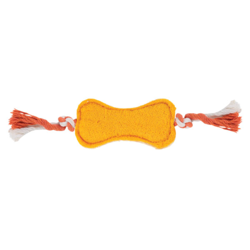 Игрушка NATURAL для собак из люфы - Кость на веревке (17см/45см) - 0