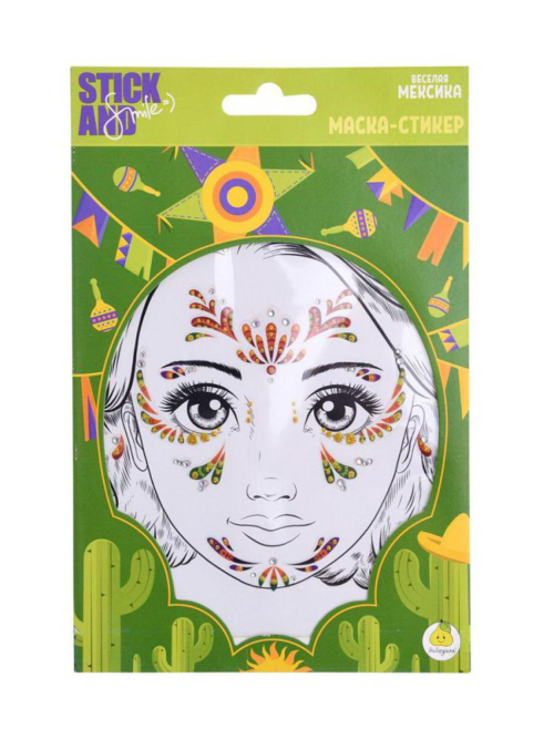 Маска-стикер ЯиГрушка Stick&Smile для лица Веселая Мексика - 0
