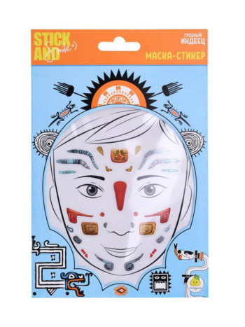 Маска-стикер ЯиГрушка Stick&Smile для лица Грозный индеец