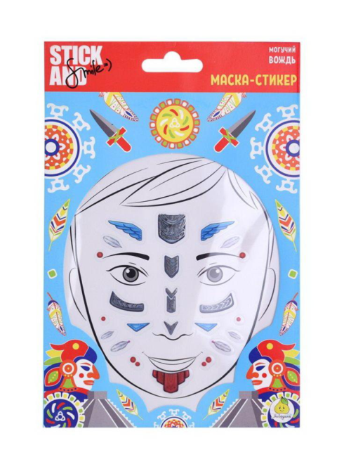 Маска-стикер ЯиГрушка Stick&Smile для лица Могучий вождь - 0