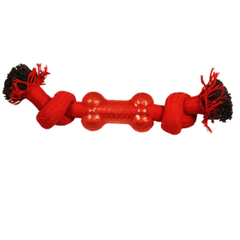 Игрушка для собак - Веревка-канат 2 узла и кость - 24см