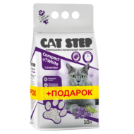 АКЦИЯ Наполнитель комкующийся минеральный CAT STEP Compact White Lavender, 10л - 0