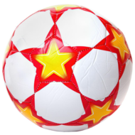 Футбольный мяч Junfa жёлто-красный, 22-23 см. - 0