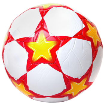 Футбольный мяч Junfa жёлто-красный, 22-23 см.