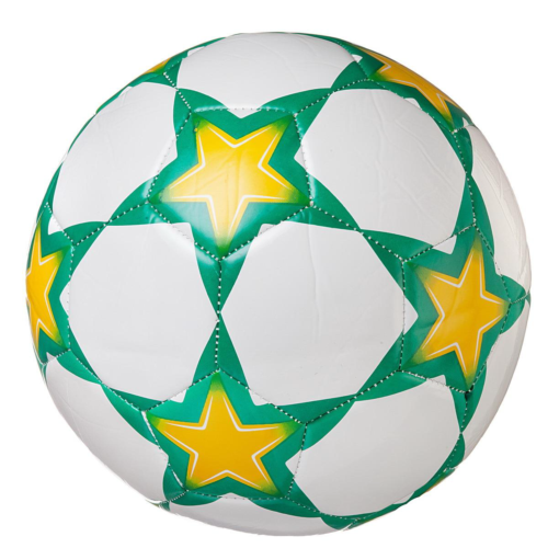 Футбольный мяч Junfa жёлто-зеленый, 22-23 см. - 0
