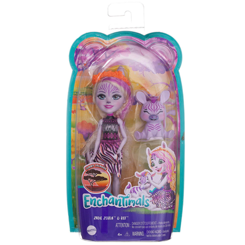 Кукла Mattel Enchantimals Зейди Зебра с питомцем Реф - 0