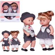 Пупс-кукла Junfa Baby Ardana 2шт Мальчик в серых шортах и девочка в сером платье 32см - 0