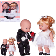 Пупс-кукла Junfa Baby Ardana 2шт Жених в черном костюме и невеста в белом платье 32см - 0