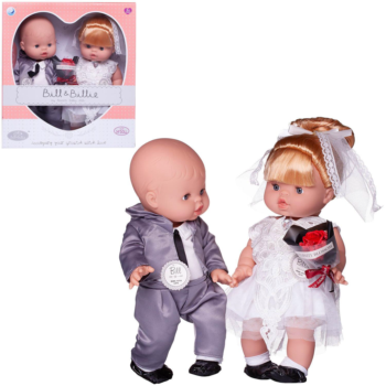 Пупс-кукла Junfa Baby Ardana 2шт Жених в сером костюме и невеста в белом платье 32см