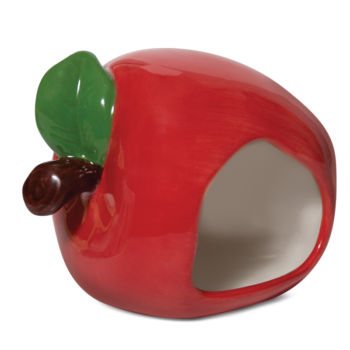 Домик для мелких животных керамический "Яблочко", 90*85*80мм