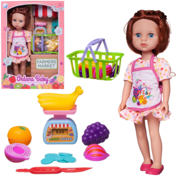 Игровой набор Junfa Ardana Baby Кукла в магазине Овощи-фрукты шатенка 37,5см