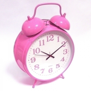 Мега будильник розовый D-32 см, Н-48 см