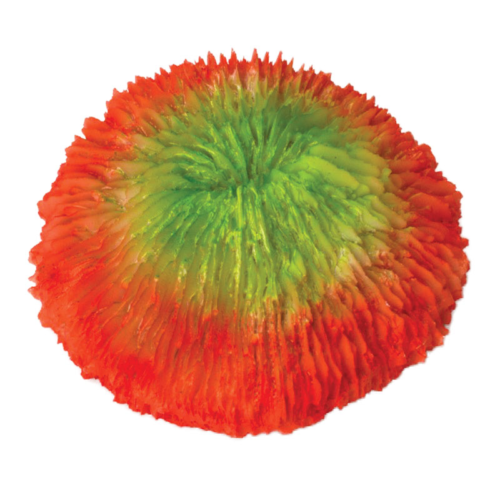 Коралл искусственный "Фунгия", зелено-красная, 100*40*100мм - 0