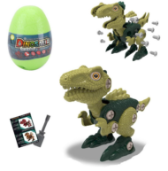Конструктор Junfa Динозавр зеленый в яйце в наборе с отверткой - 0