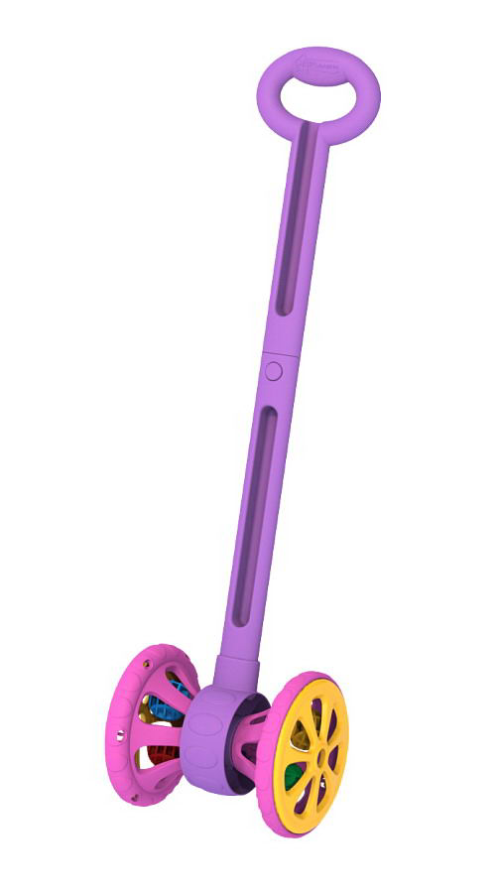 Каталка НОРДПЛАСТ Весёлые колёсики с шариками, фиолетово-розовая - 0