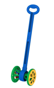 Каталка НОРДПЛАСТ Весёлые колёсики с шариками, сине-зеленая - 0