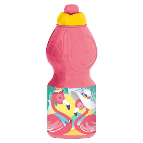 Бутылка для воды Stor Фламинго, пластиковая, спортивная 400 мл - 0