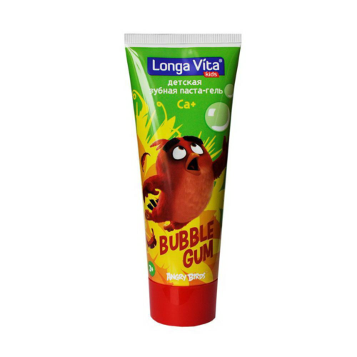 Зубная паста-гель Longa Vita Angry Birds Bubble Gum, детская 75 гр. от 3-х лет - 0