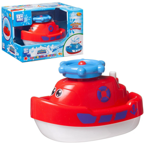 Игрушка для ванной Abtoys Веселое купание Кораблик красный на батарейках - 0