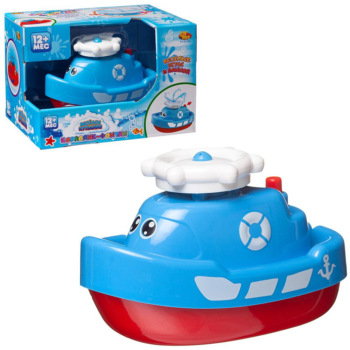 Игрушка для ванной Abtoys Веселое купание Кораблик голубой на батарейках