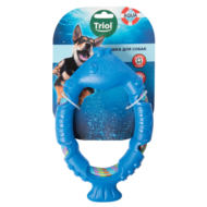 Игрушка для собак из термопластичной резины "Рыбка с плетеной веревкой", 220мм, серия AQUA - 1