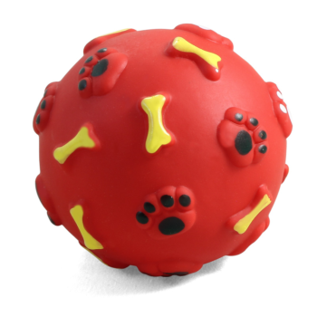 Игрушка для собак из винила - Мяч с лапками и косточками 8см