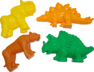 Формочки (тигр + мамонт + динозавр №1 + динозавр №2) 20х12,5х9,5 см. - 0