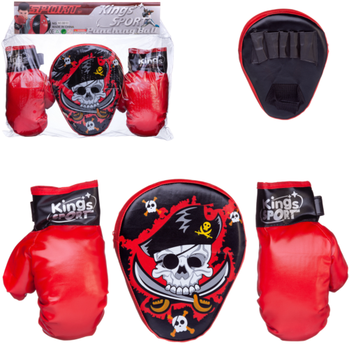 Набор боксерский Junfa Пират: перчатки и боксерская лапа - 0