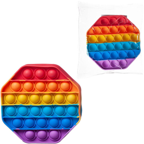 Игрушка-антистресс Junfa Бесконечные радужные шарики-пупырки в форме восьмиугольника - 0
