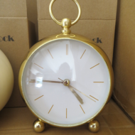Часы будильник метал Кругляш золото - 0