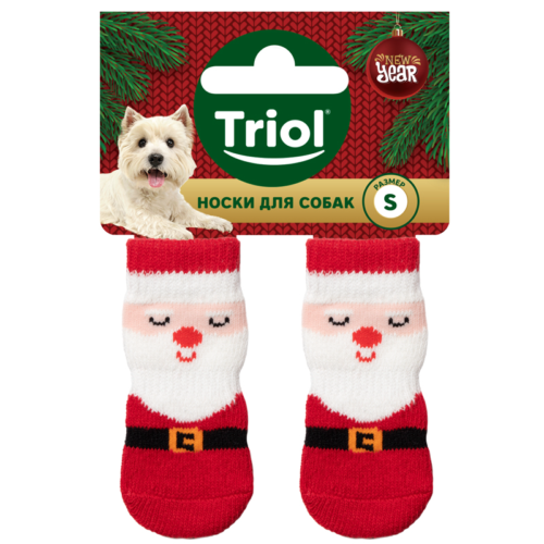 Носки для собак "Дед Мороз", размер S, серия NEW YEAR - 1