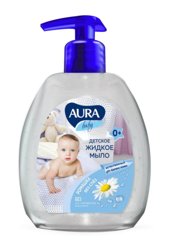 Жидкое мыло AURA BABY Детское с ромашкой 0+, 300мл