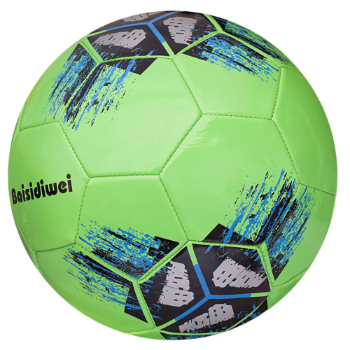 Мяч футбольный Junfa 23см зеленый - 0