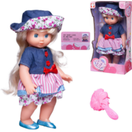 Кукла Junfa в платье и сине-розовой шляпке, №1, 25 см - 0