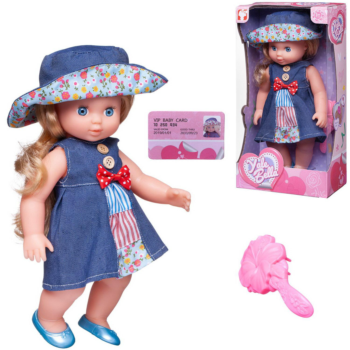Кукла Junfa в платье и сине-голубой шляпке, №2, 25 см