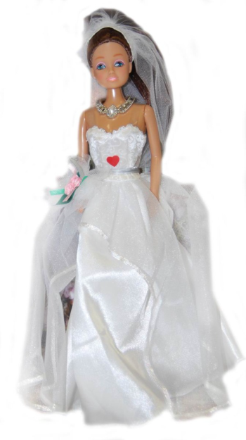 Кукла Джесси невеста со светящимся ожерельем